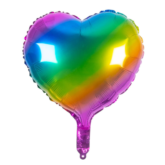 Regenboog Helium Ballon Hart Leeg 45cm