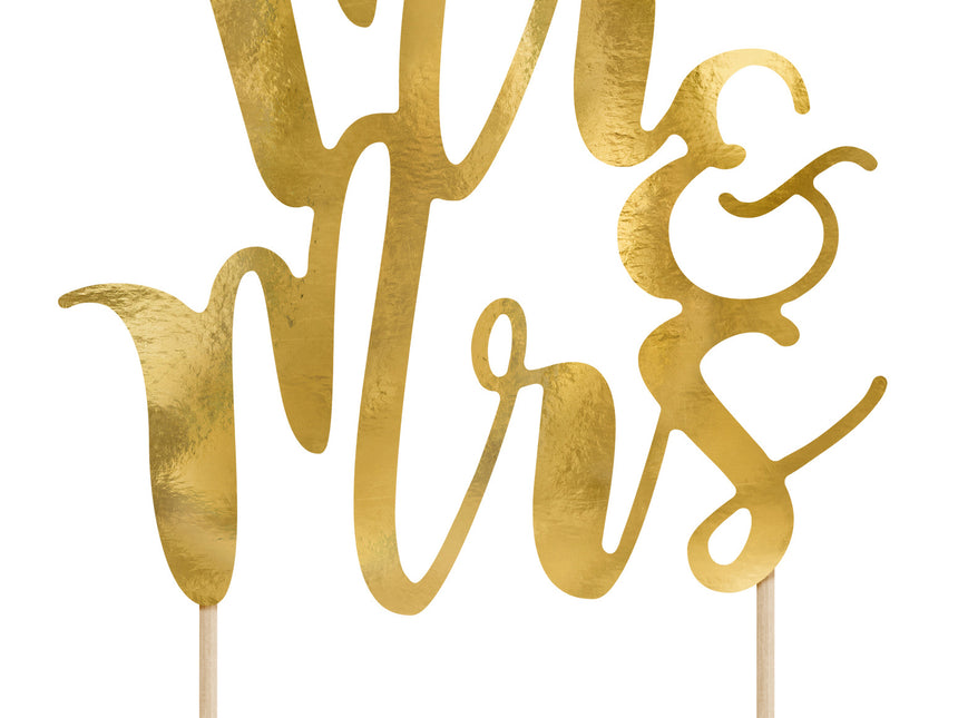 Taarttopper Mr & Mrs Goud 25,5cm