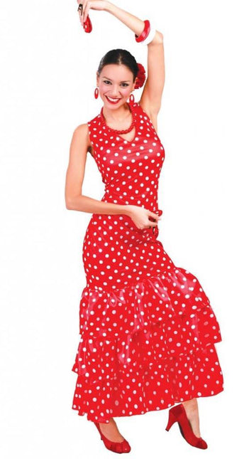 Spaanse Jurk Flamenco Rood