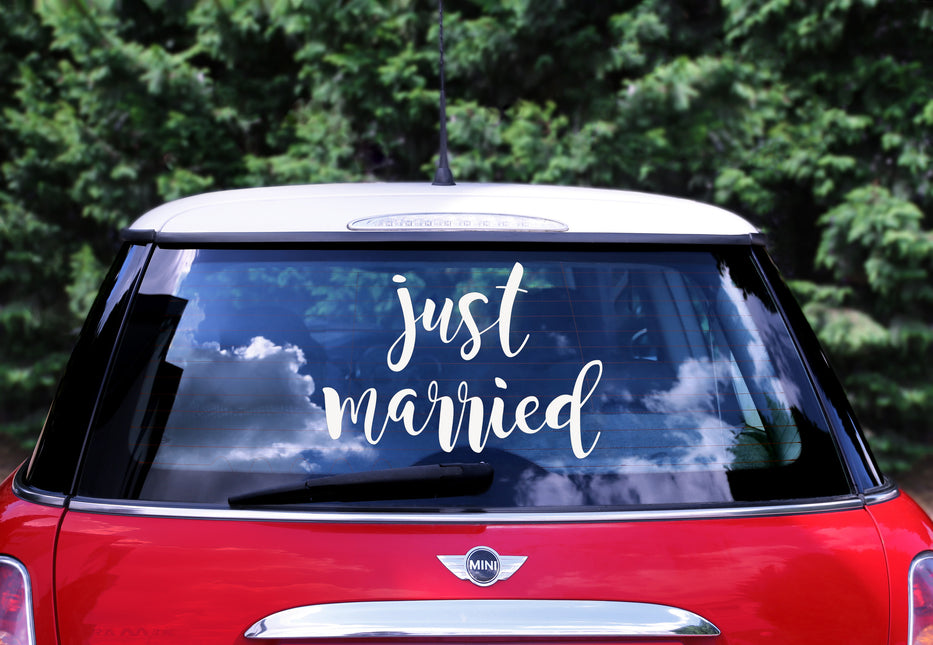 Bruiloft Autosticker Just Married 45cm