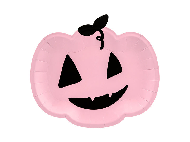 Halloween Borden Pompoen Roze 25cm 6st