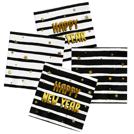 Servetten Happy New Year 33cm 20st