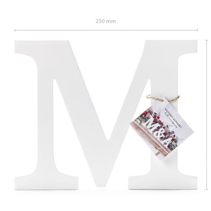 Witte Letter M Hout 25cm