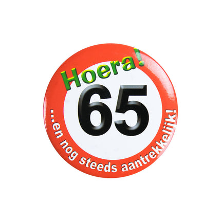 Button 65 Jaar Verkeersbord 5,5cm