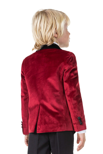 Bordeaux Rode Velvet Blazer Jongen OppoSuits