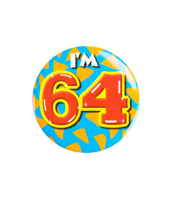 I'm 64 Button 64 Jaar 5,5cm