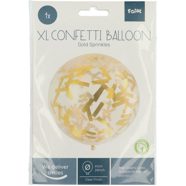 Gouden Confetti Ballon 61cm