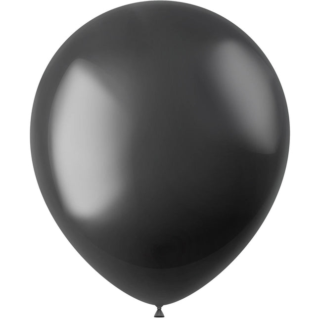 Zwarte Ballonnen Metallic Onyx Black 33cm 100st