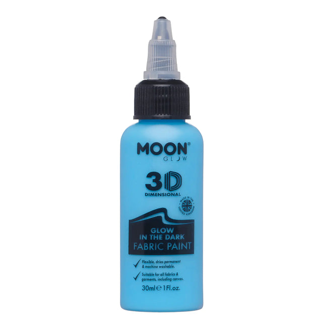 Moon Glow Glow in the Dark Fabric Paint Blue 30ml