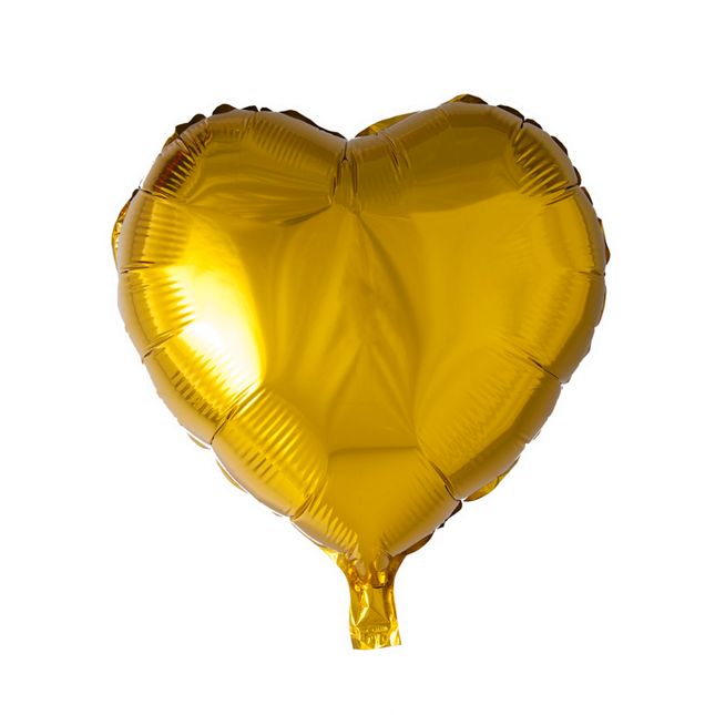 Helium Ballon Hart Goud 45cm leeg