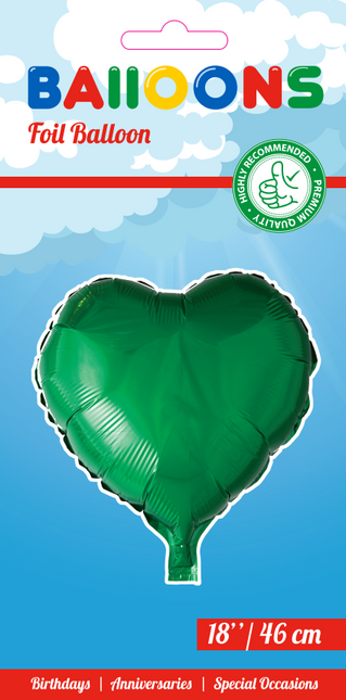 Helium Ballon Hart Groen 46cm leeg