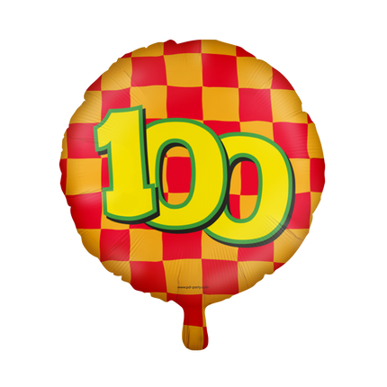 Helium Ballon 100 Jaar Gekleurd Leeg 46cm