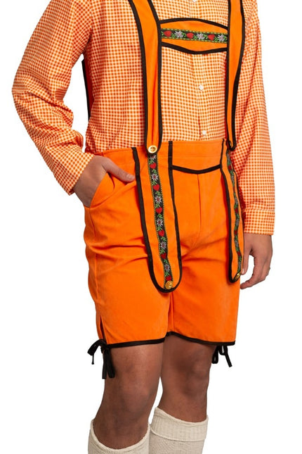 Oranje Lederhose Heren Johann Kort