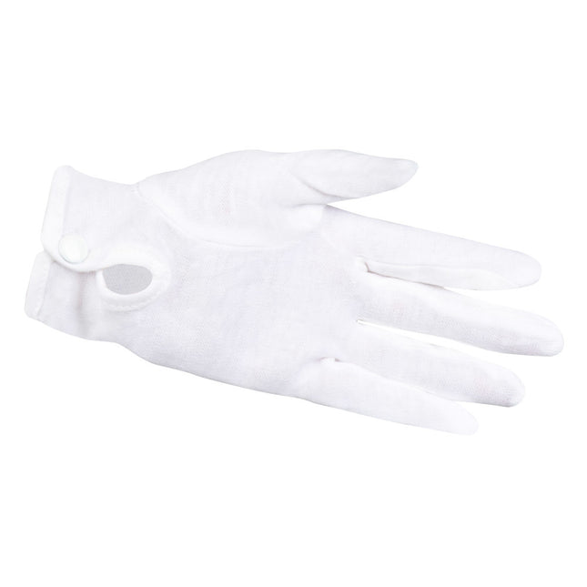 Witte Handschoenenen Drukknoop