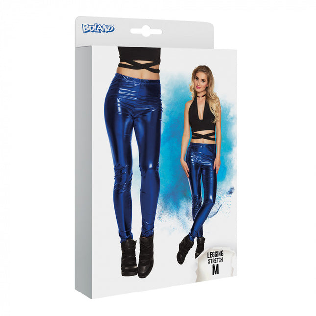 Blauwe Legging Metallic