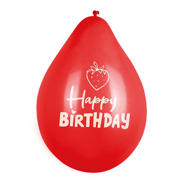 Happy Birthday Ballonnen Fruit Dubbelzijdig 25cm 6st