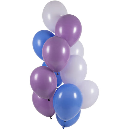 Paars Wit Blauwe Ballonnen Set 33cm 12st