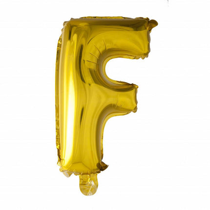 Folie Ballon Letter F Goud XL 102cm leeg