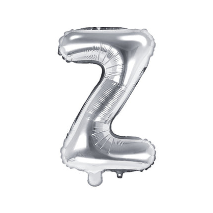 Folie Ballon Letter Z Zilver Leeg 35cm