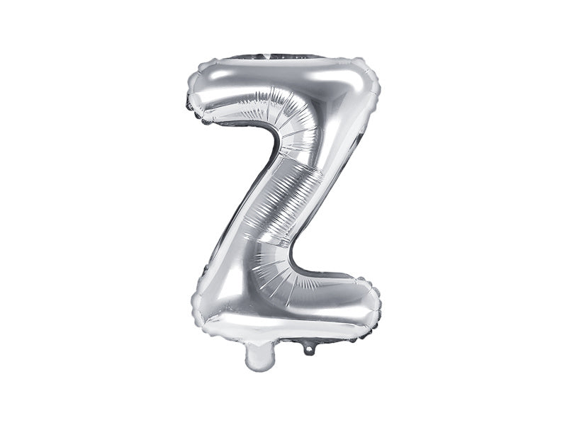 Folie Ballon Letter Z Zilver Leeg 35cm