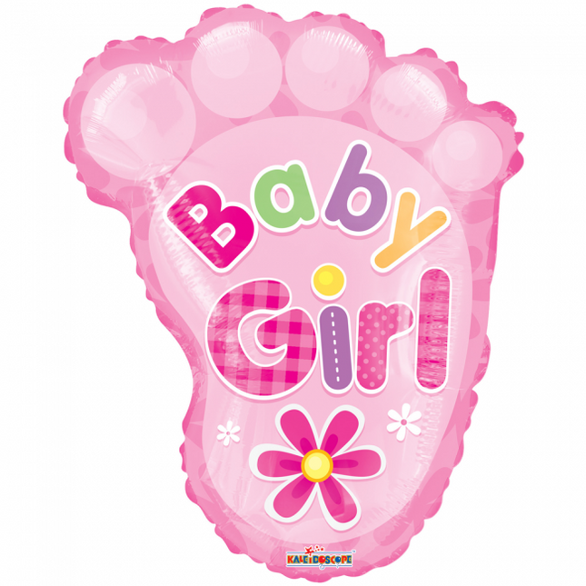 Helium Ballon Geboorte Baby Girl Voet 45cm leeg