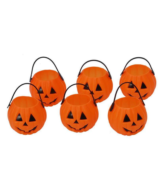 Halloween Pompoen Bakjes 7cm 6st