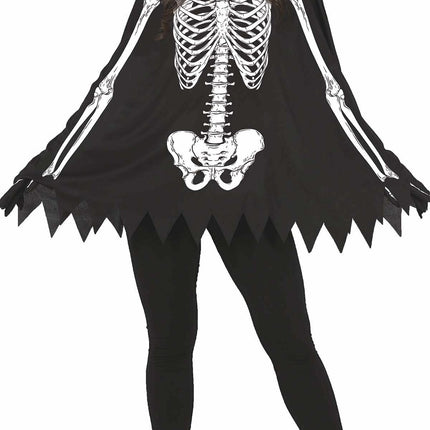 Skelet Halloween Poncho Dames