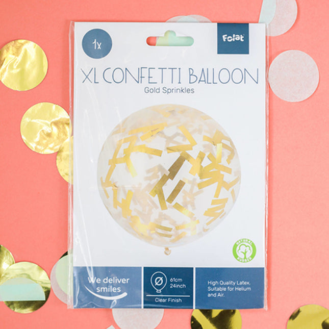 Gouden Confetti Ballon 61cm