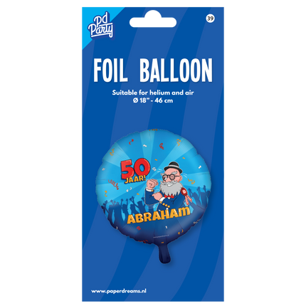 Helium Ballon Abraham Cartoon Leeg 30cm