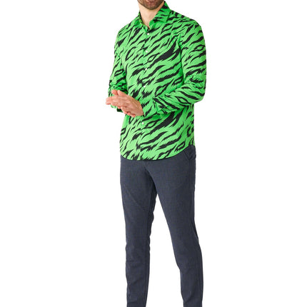 Tijger Groen Overhemd Heren OppoSuits