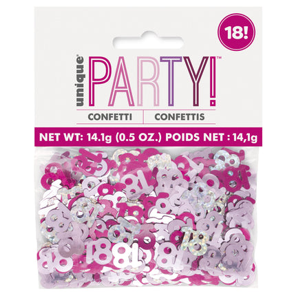 18 Jaar Confetti Zak Roze 14gr