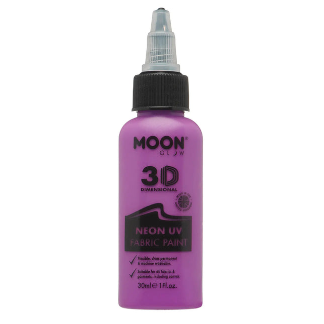 Moon Glow Neon UV Fabric Paint 30ml Intense Purple 30ml