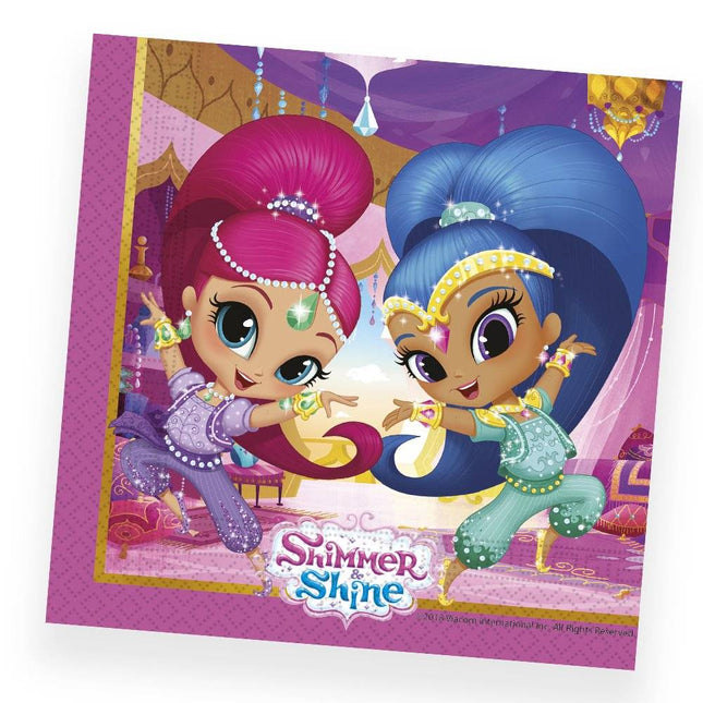 Shimmer And Shine Servetten 33cm 20st