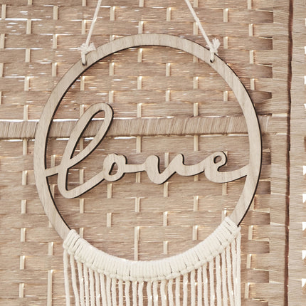 Beige Hangdecoratie Love 25,5cm