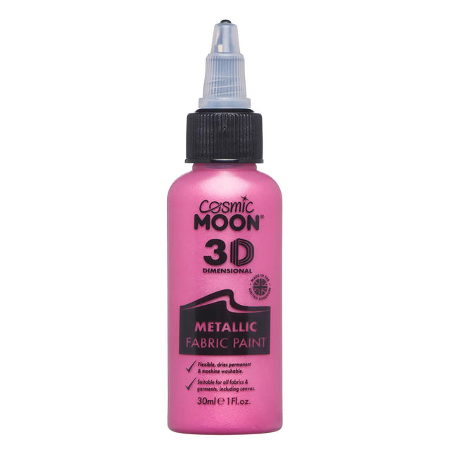 Cosmic Moon Metallic Fabric Paint Pink 30ml