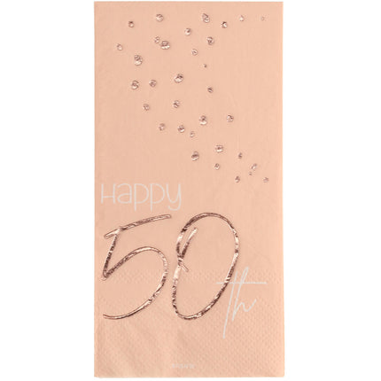 Servetten 50 Jaar Rose Goud 33cm 10st