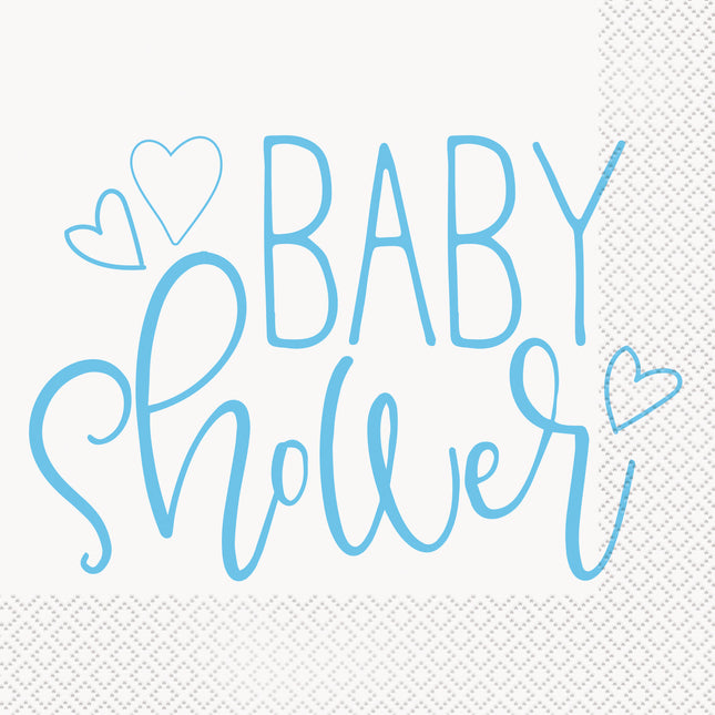 Babyshower Servetten Blauw 16st