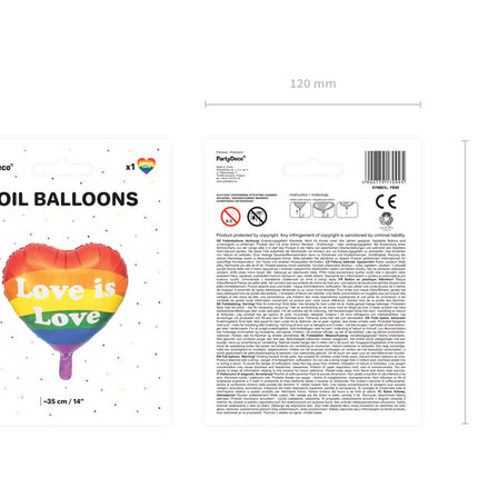 Helium Ballon Love Is Love Leeg 35cm