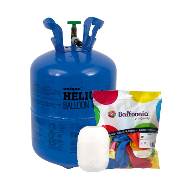 Helium Tank met 150 Ballonnen en Lint