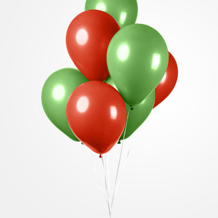 Rood Groene Ballonnen 30cm 10st