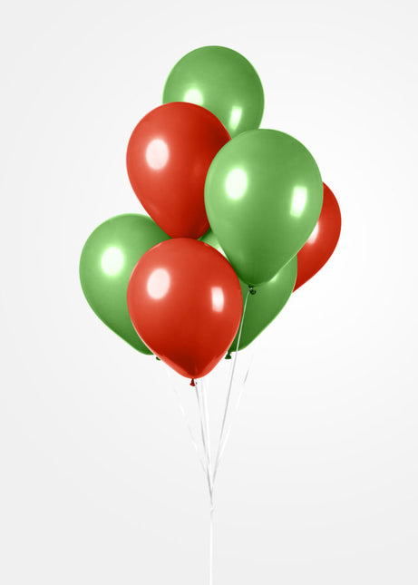 Rood Groene Ballonnen 30cm 10st