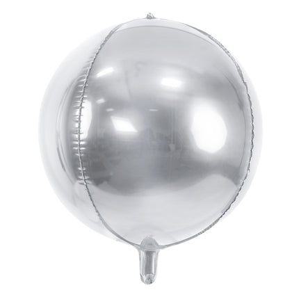 Helium Ballon Rond Zilver Leeg 40cm