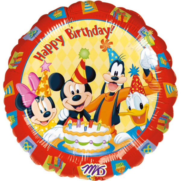 Mickey Mouse Helium Ballon Happy Birthday 43cm leeg