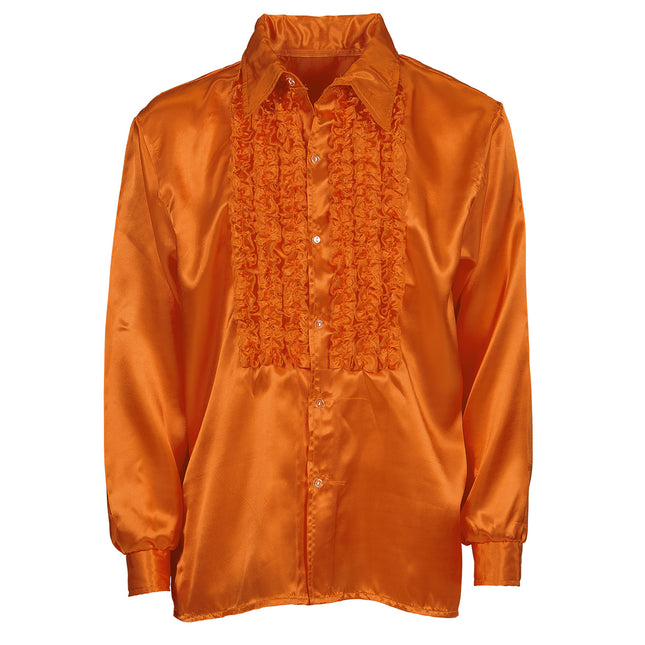 Disco 70S Blouse Oranje Heren