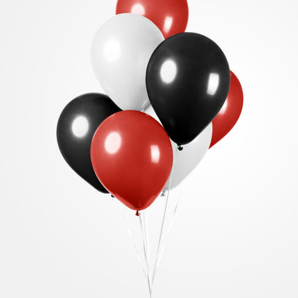 Rood Wit Zwarte Ballonnen 30cm 10st