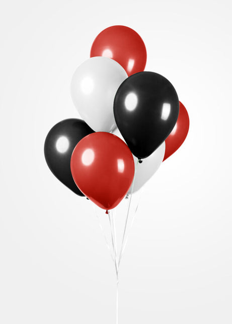 Rood Wit Zwarte Ballonnen 30cm 10st