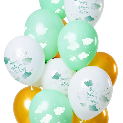 Gender Reveal Ballonnen Hooray Baby 30cm 12st