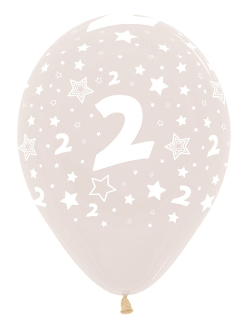 Ballonnen Number 2 Crystal Clear 30cm 25st