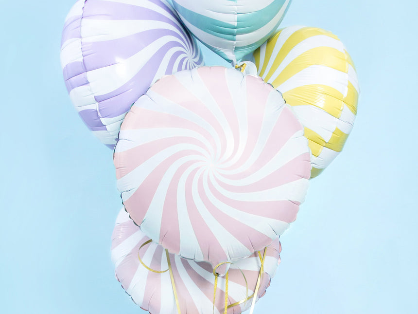 Helium Ballon Lichtroze Swirl 45cm leeg