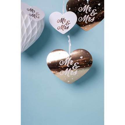 Mr, & Mrs, Hangdecoratie Set Rose Goud 5 delig